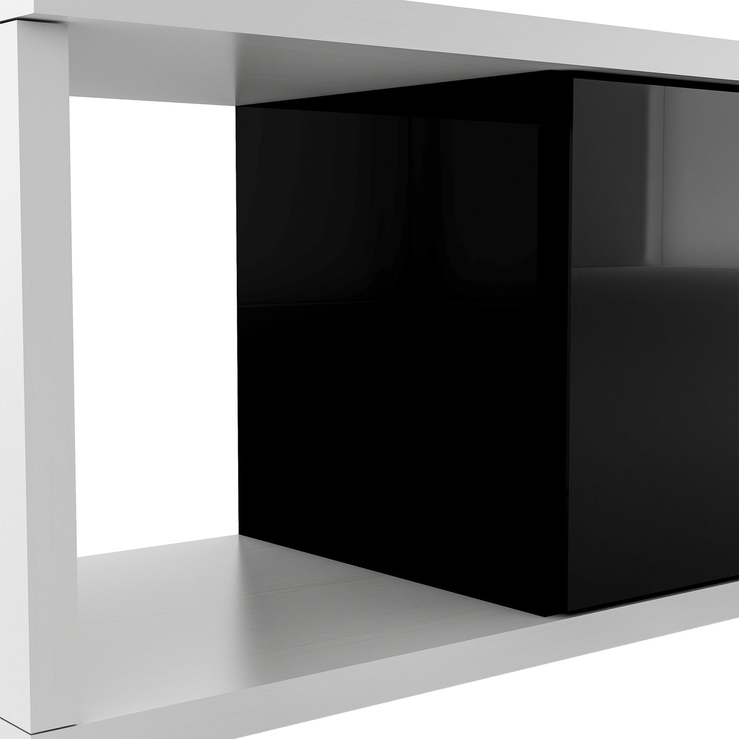 （缺货）U-Can Modern ,Stylish TV Stand TV Cabinet for 80+inch TV, Black