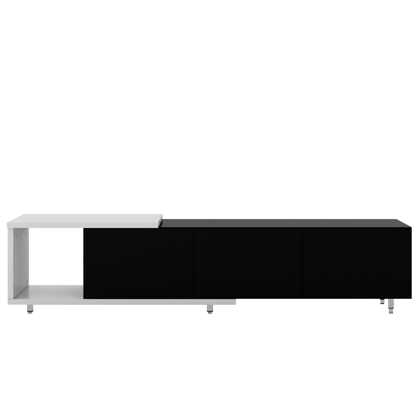 （缺货）U-Can Modern ,Stylish TV Stand TV Cabinet for 80+inch TV, Black