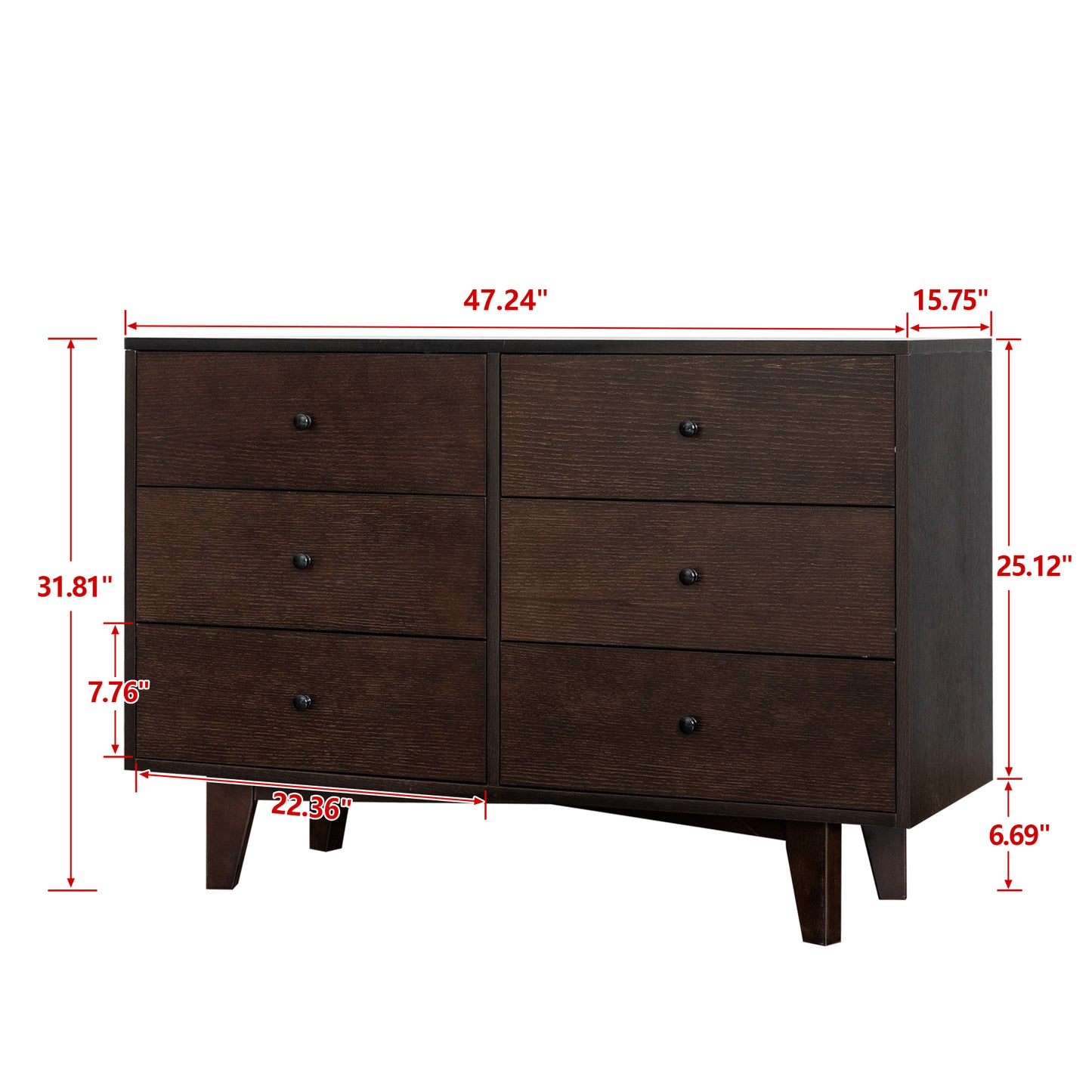 Solid Wood spray-painted drawer dresser bar,buffet tableware cabinet lockers buffet server console table lockers, retro round handle, applicable to the dining room, living room,kitchen corridor auburn