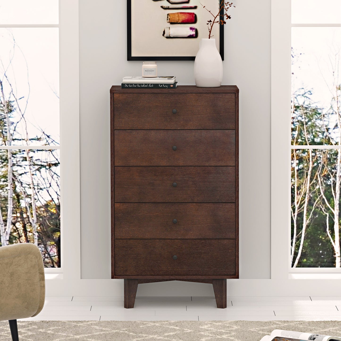 DRESSER CABINET BAR CABINET storge cabinet lockers Real Wood spray paint Retro round handle can be placed in the living room bedroom dining room color auburn