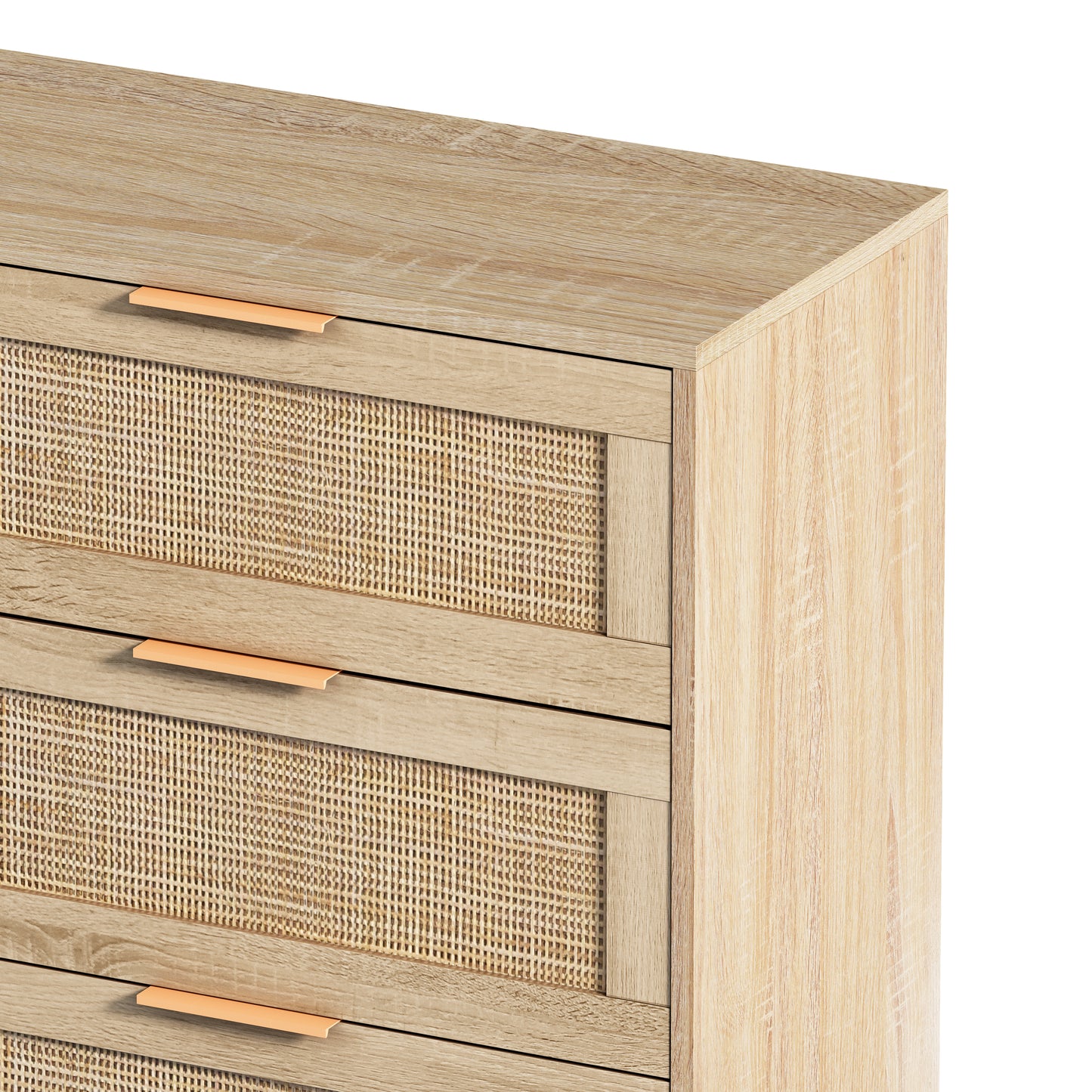 43.31"6-Drawers Rattan Storage Cabinet Rattan Drawer,for Bedroom,Living Room,Natural