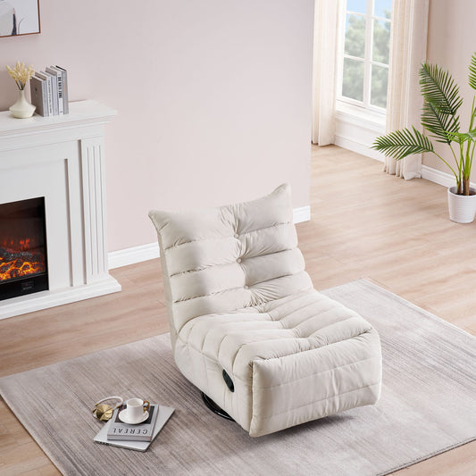 Lazy Chair , Rotatable Modern Lounge with a Side Pocket, Leisure Upholstered Sofa Chair , Reading Chair for Small Space