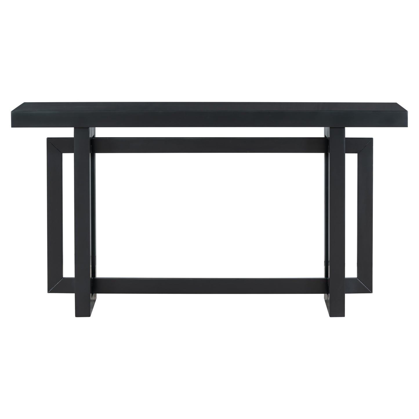 U_STYLE Contemporary Console Table with Industrial-inspired Concrete Wood Top, Extra Long Entryway Table for Entryway, Hallway, Living Room, Foyer, Corridor