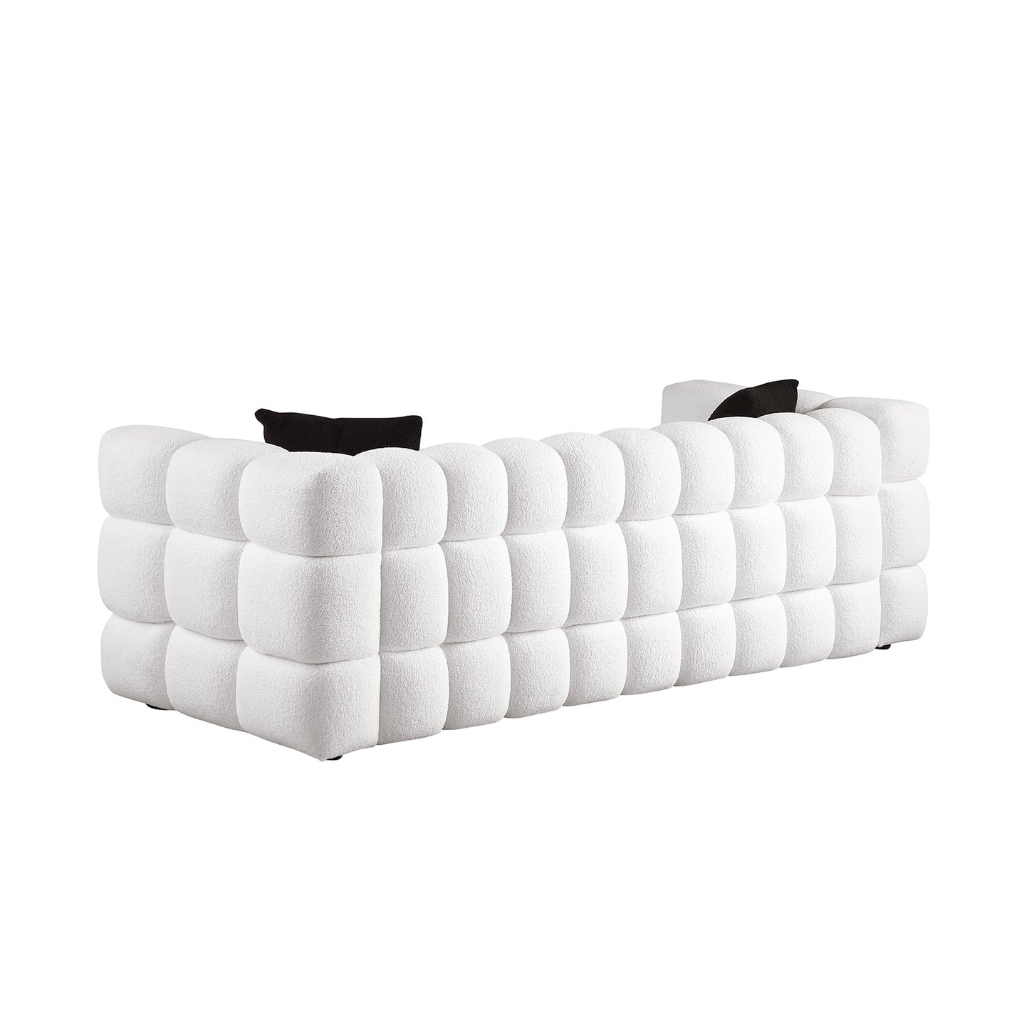 （有白/黑/绿、2/3人座）84.3 length ,35.83" deepth ,human body structure for USA people, marshmallow sofa,boucle sofa ,White color,3 seater