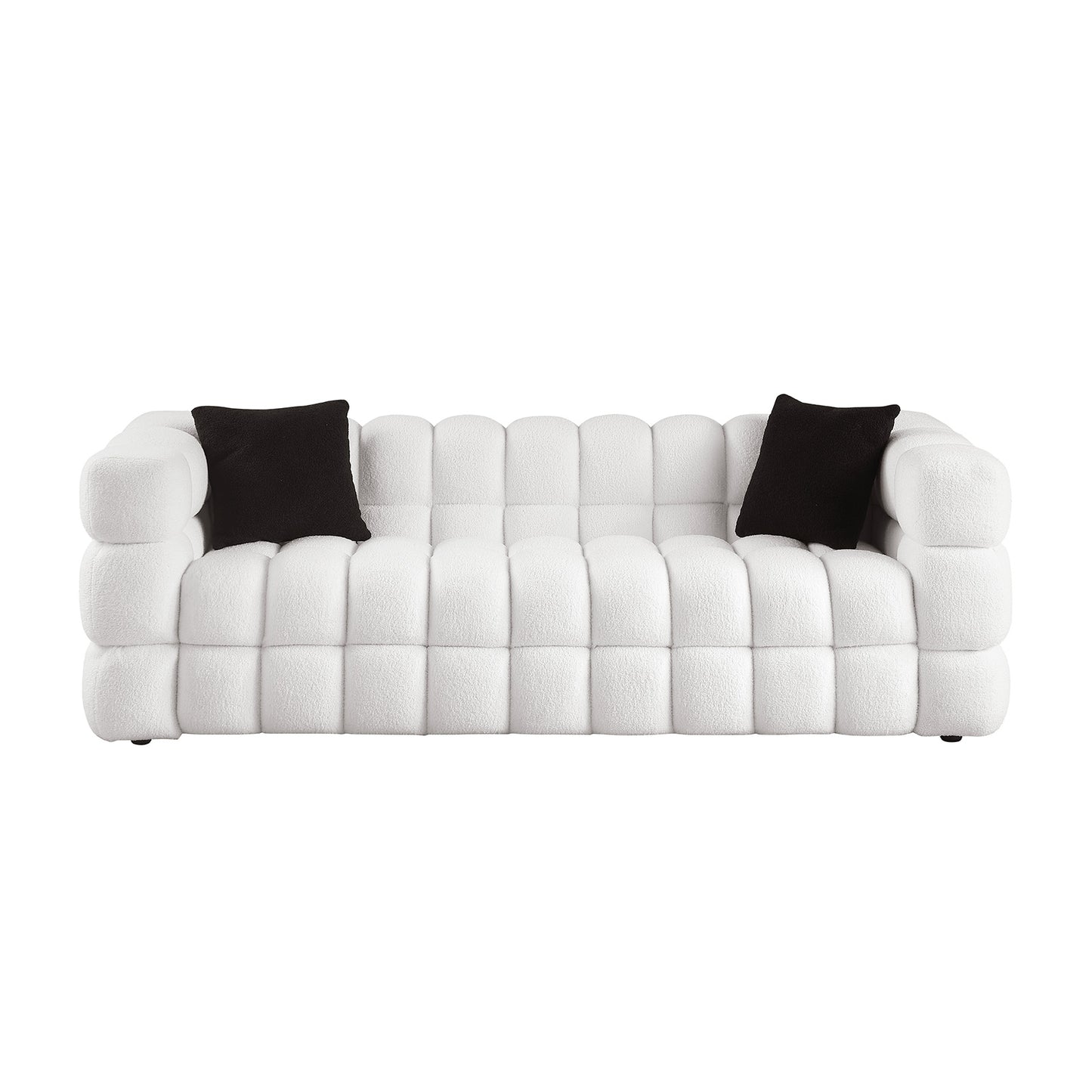 （有白/黑/绿、2/3人座）84.3 length ,35.83" deepth ,human body structure for USA people, marshmallow sofa,boucle sofa ,White color,3 seater