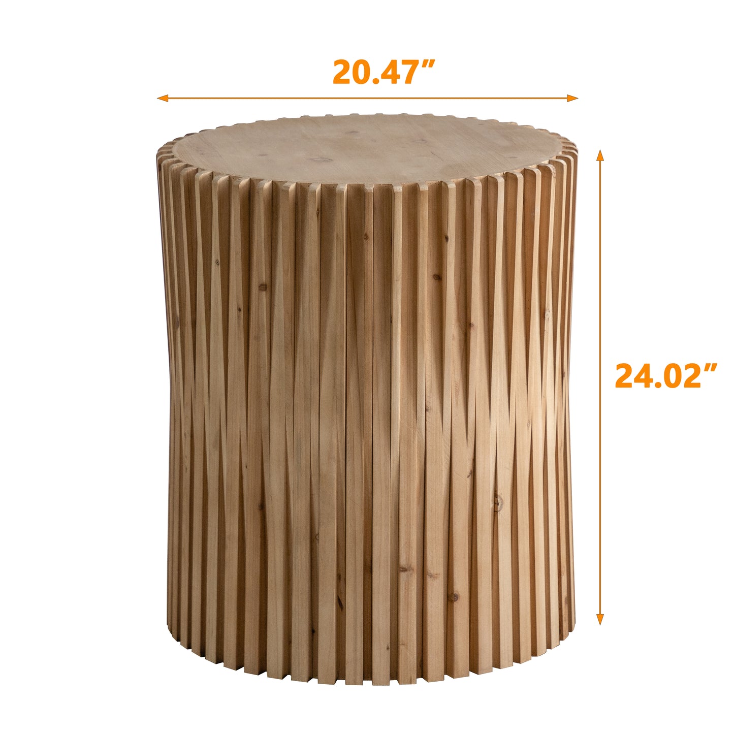 Retro Fashion Style Cylindrical Coffee Table with Vertical Texture Relief Design,Suitable for Living Room,Office,and Dining Room