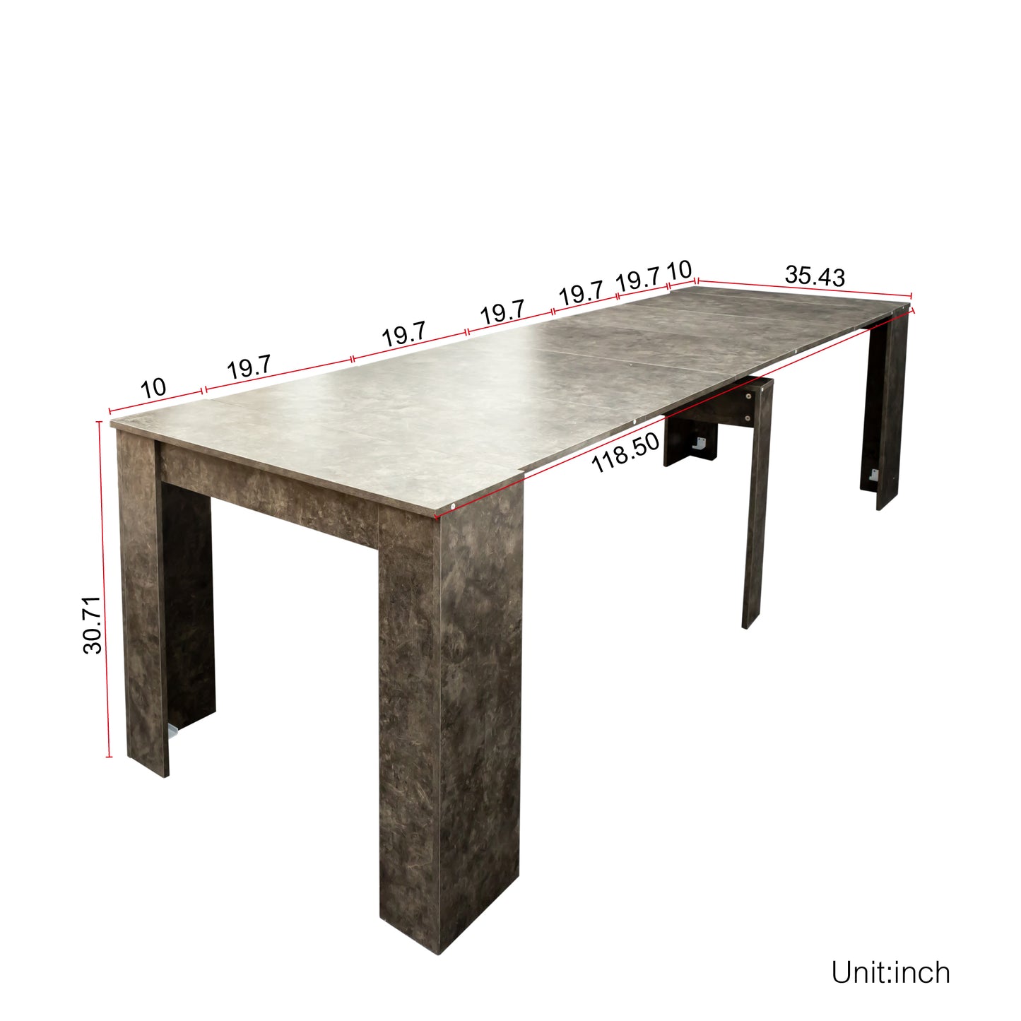 Multifunctional extendable console table