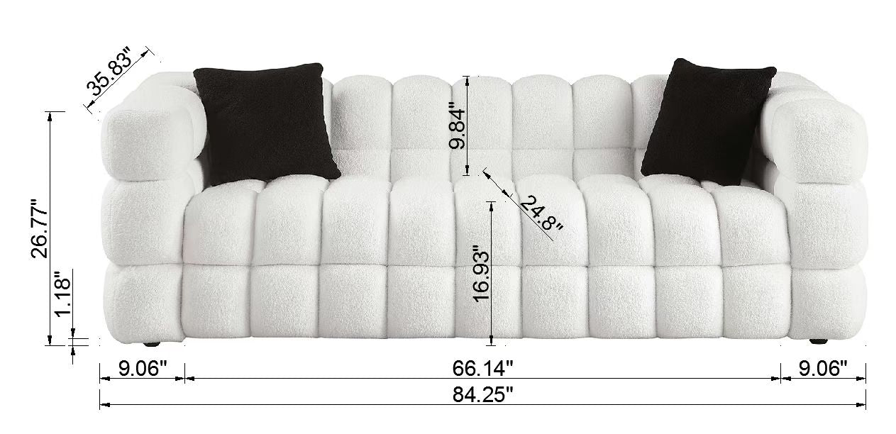 （有白/黑/绿、2/3人座）84.3 length ,35.83" deepth ,human body structure for USA people, marshmallow sofa,boucle sofa ,White color,3 seater