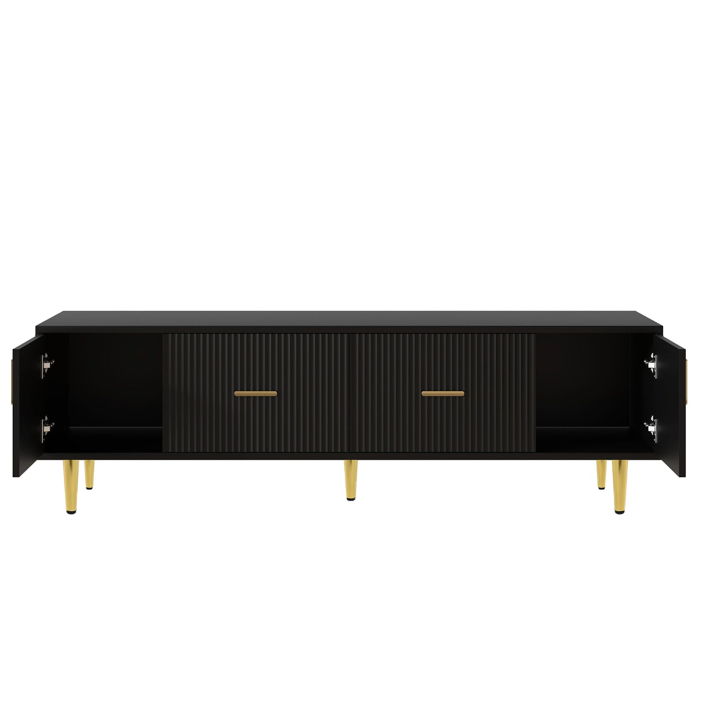 U-Can Modern TV Stand with 5 Champagne Legs - Durable, Stylish and Spacious, TVs Up to 75''