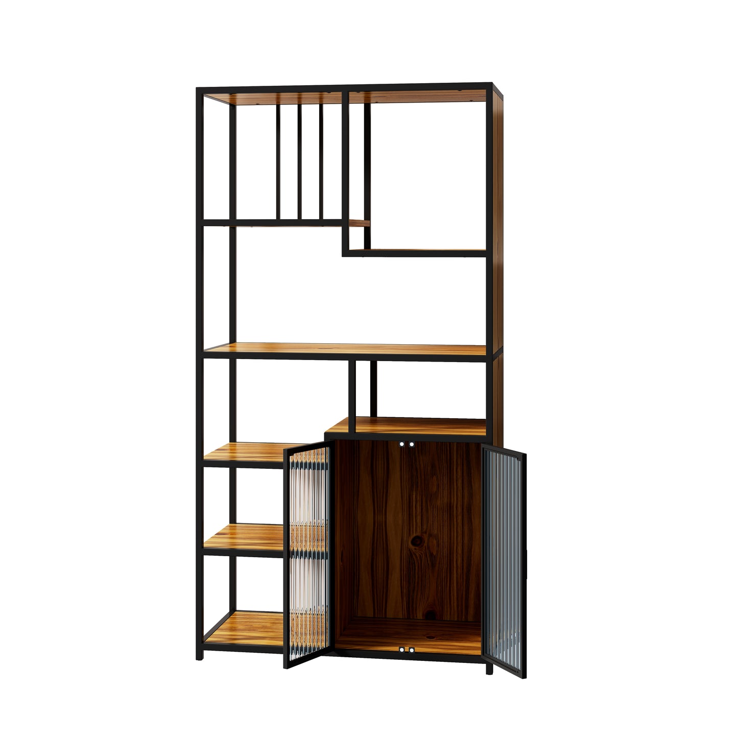 Multipurpose Bookshelf Storage Rack, with Enclosed Storage Cabinet,for Living Room,Home Office,Kitchen(Combined Type)