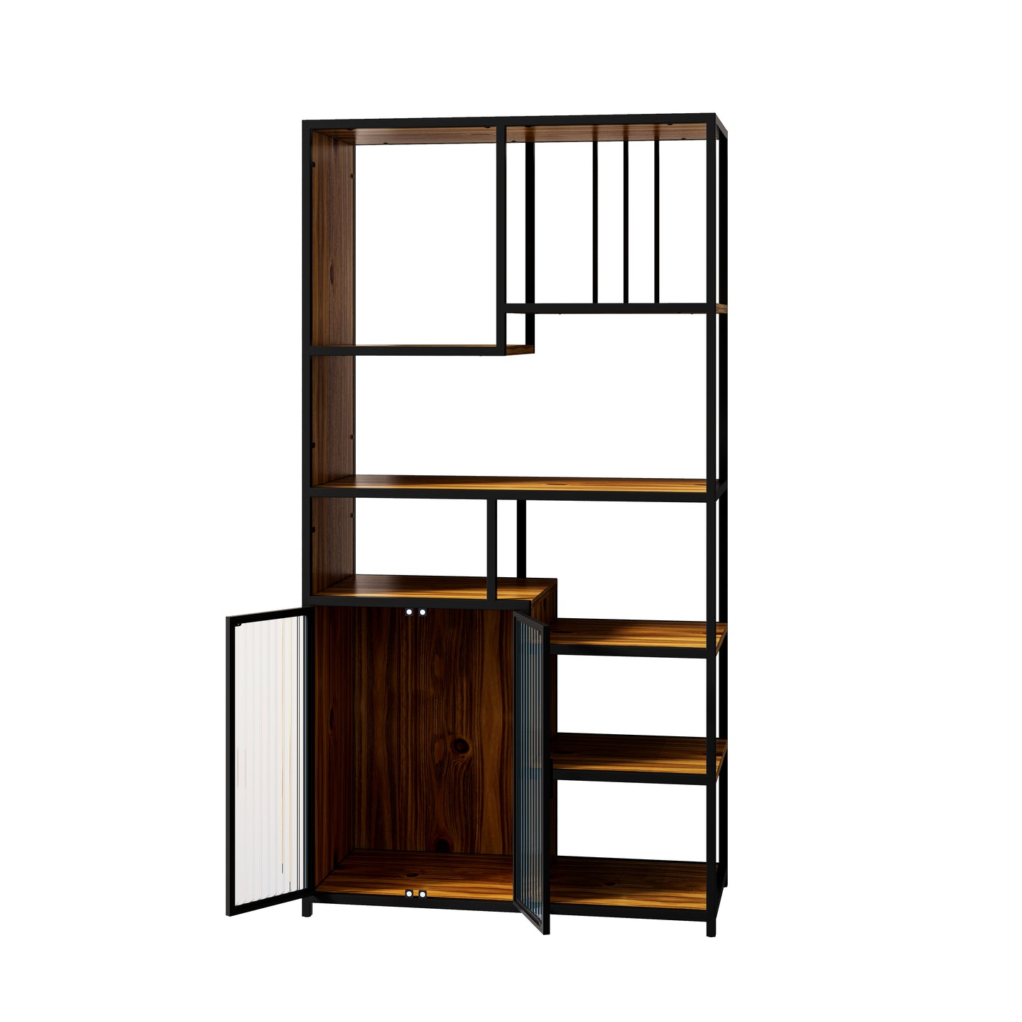 Multipurpose Bookshelf Storage Rack, with Enclosed Storage Cabinet,for Living Room,Home Office,Kitchen(Combined Type)