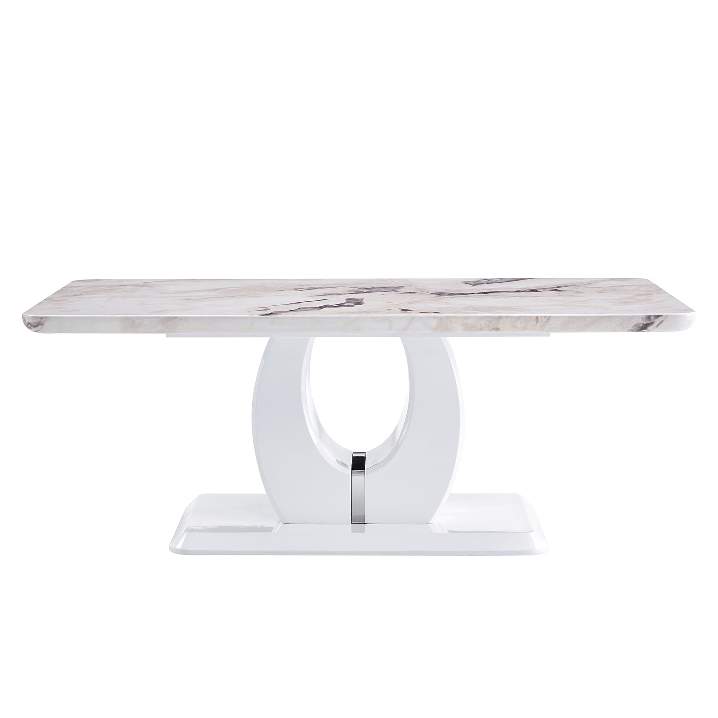 Modern simple luxury imitation marble dining table rectangular coffee table. The computer desk. The game table. Suitable for dining room, living room, terrace, kitchen