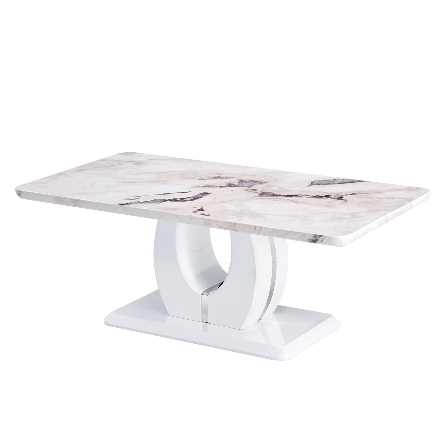 Modern simple luxury imitation marble dining table rectangular coffee table. The computer desk. The game table. Suitable for dining room, living room, terrace, kitchen