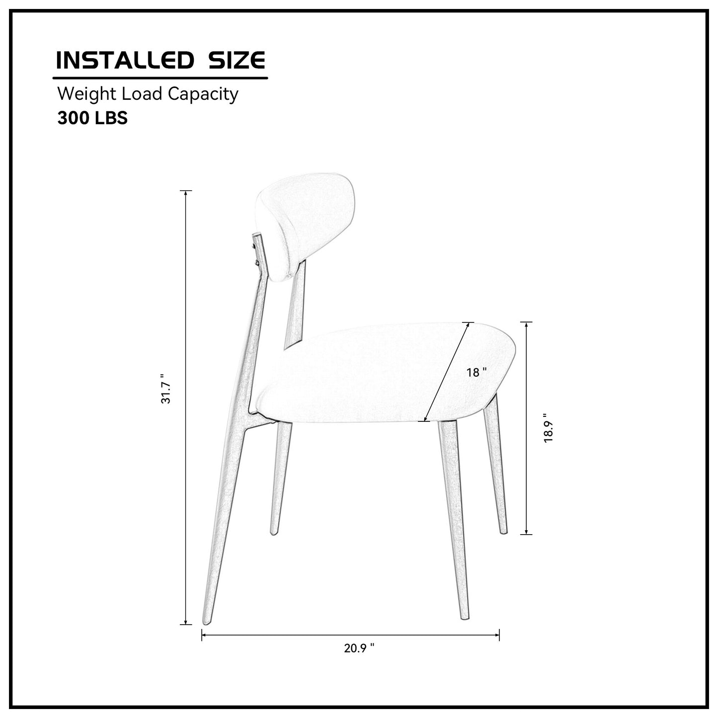 Dining Chairs set of 4, Upholstered Chairs with Metal Legs for Kitchen Dining Room Light Grey