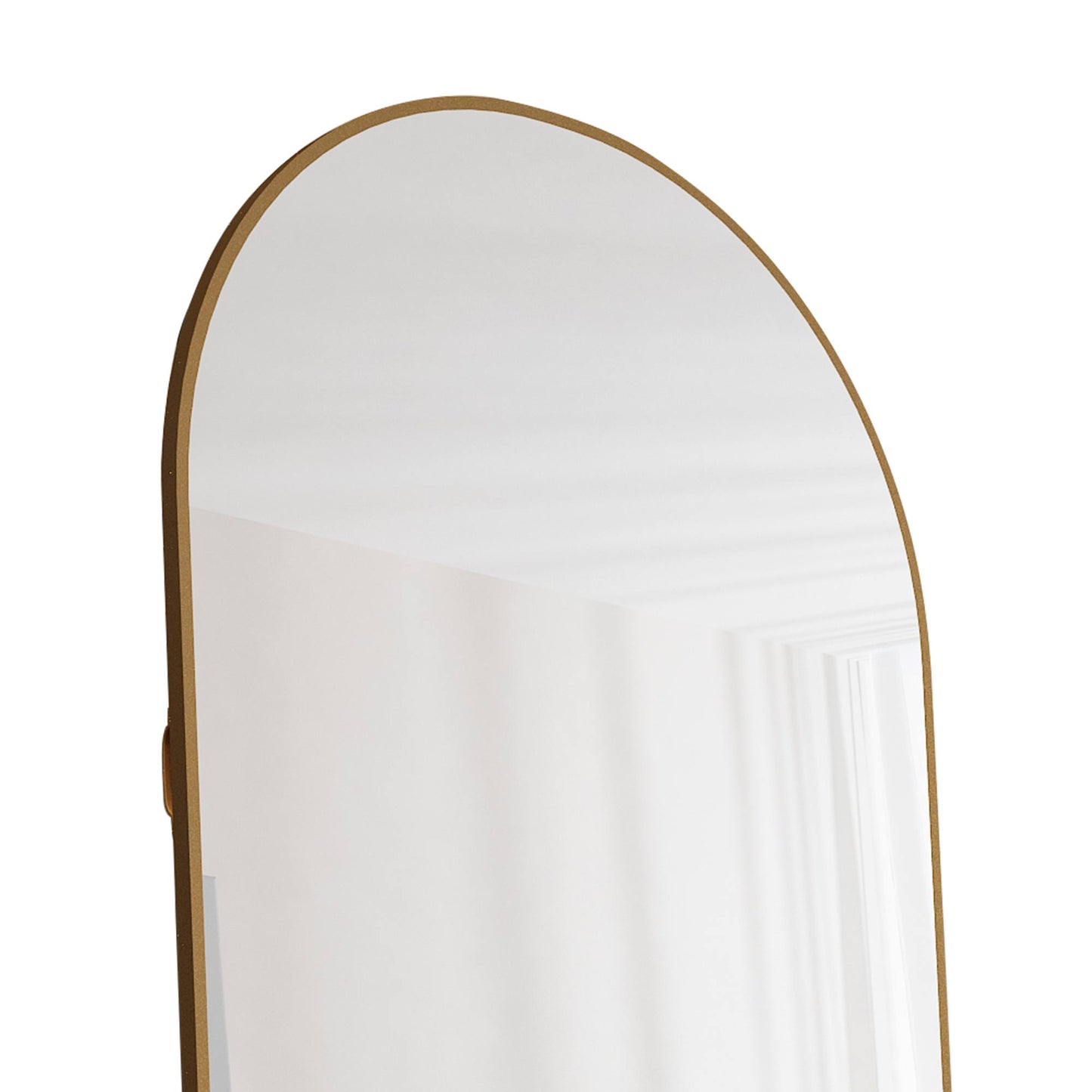 The 3rd generation aluminum alloy metal frame arched floor mounted wall mirror, upgraded in quality, bathroom makeup mirror, bedroom entrance, clothing store, gold 65 "* 23 "