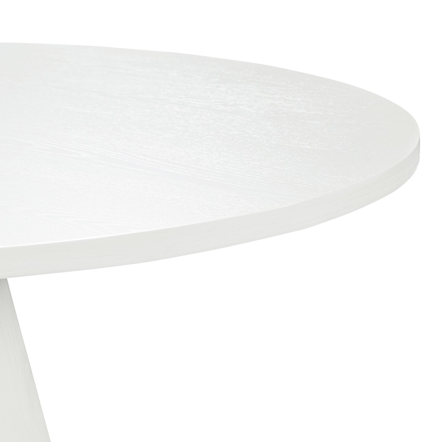 TREXM Retro Round Dining Table Minimalist Elegant Table for Living Room, Dining Room (White)