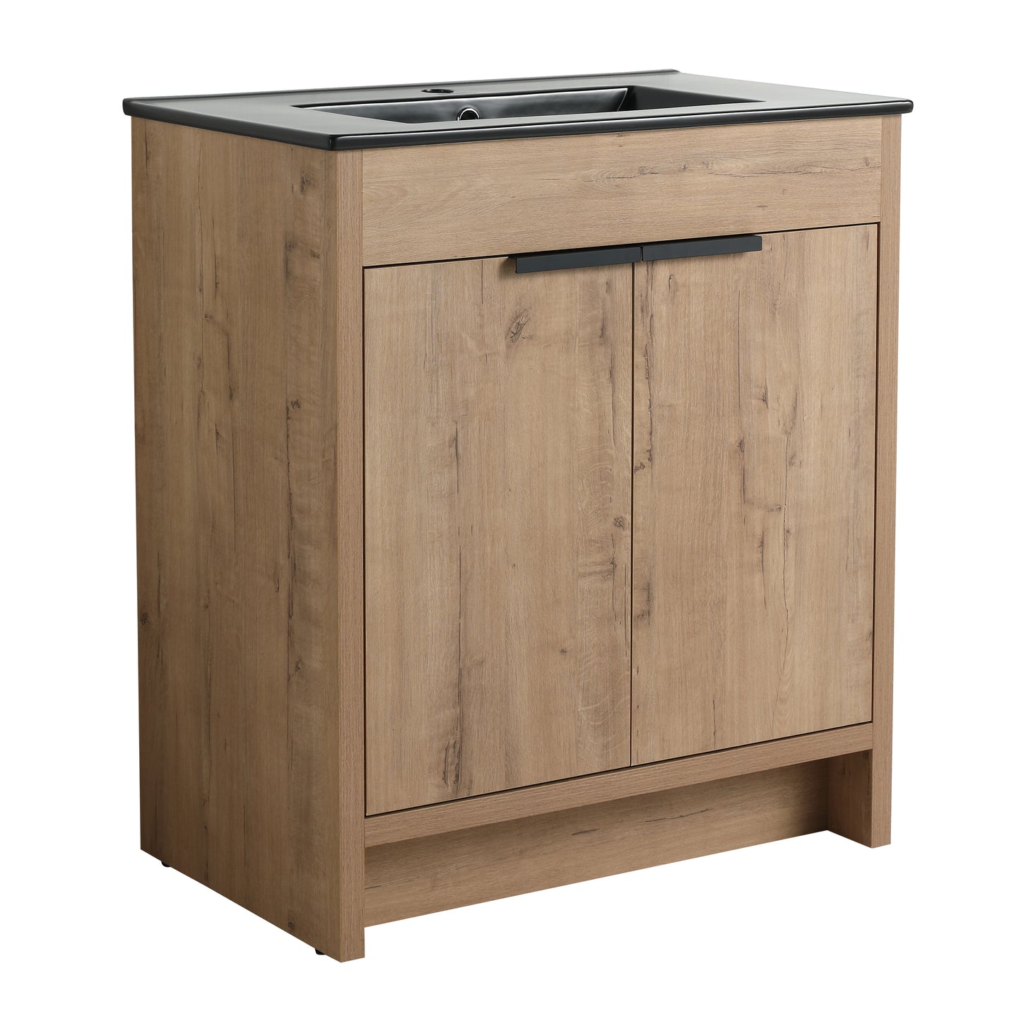 30" Freestanding Bathroom Cabinet With Basin & 2 Soft-Close Cabinet Doors ((KD-PACKING),BVB02430IMO-BL9075BK