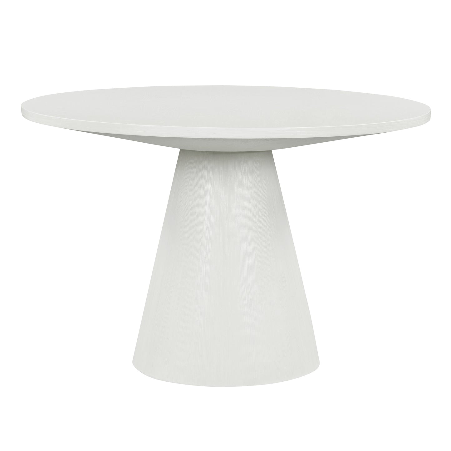 TREXM Retro Round Dining Table Minimalist Elegant Table for Living Room, Dining Room (White)