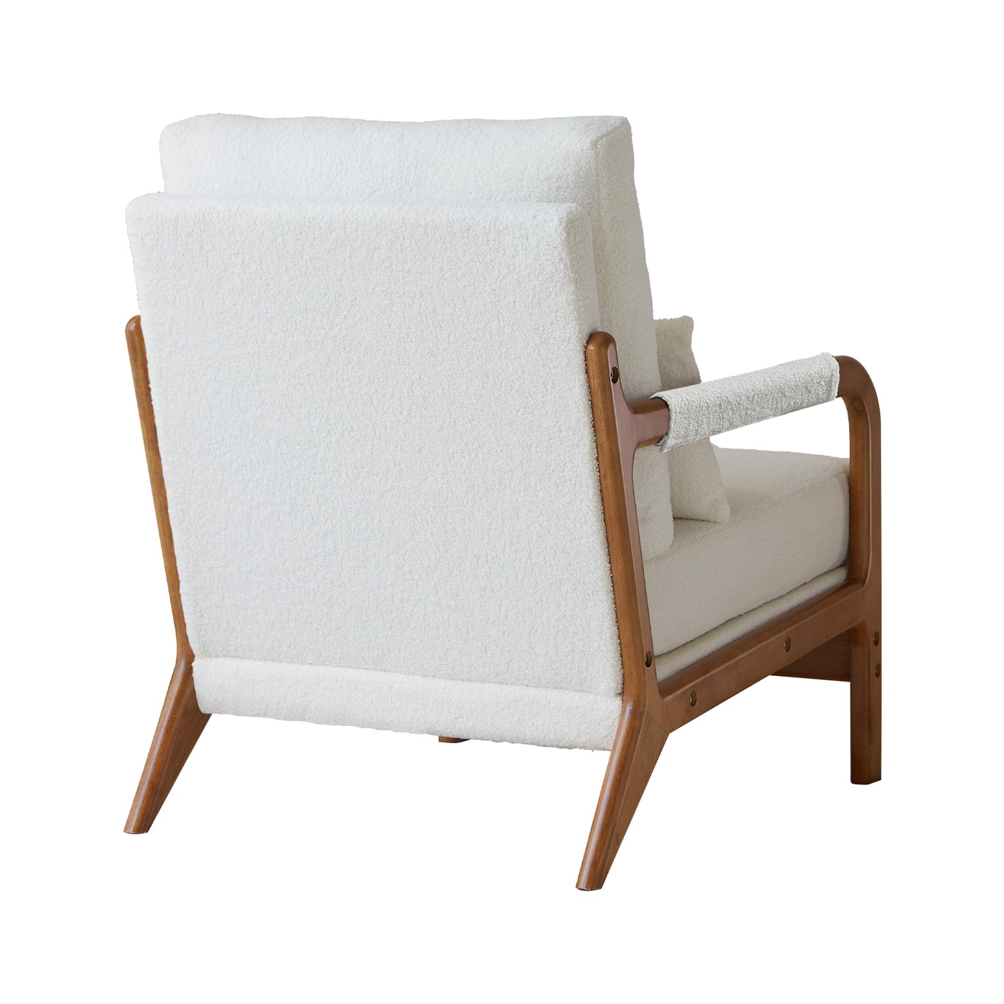 Modern Teddy Fabric Accent Chair,Wood Frame Armchair for Living Room