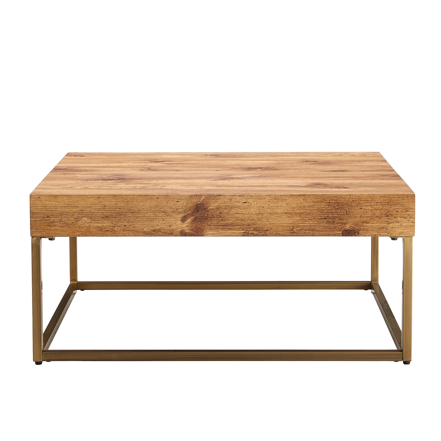 Modern rectangular coffee table, dining table. MDF desktop with metal legs. Suitable for restaurants and living rooms. The size :31.5"*31.5"*14.37"