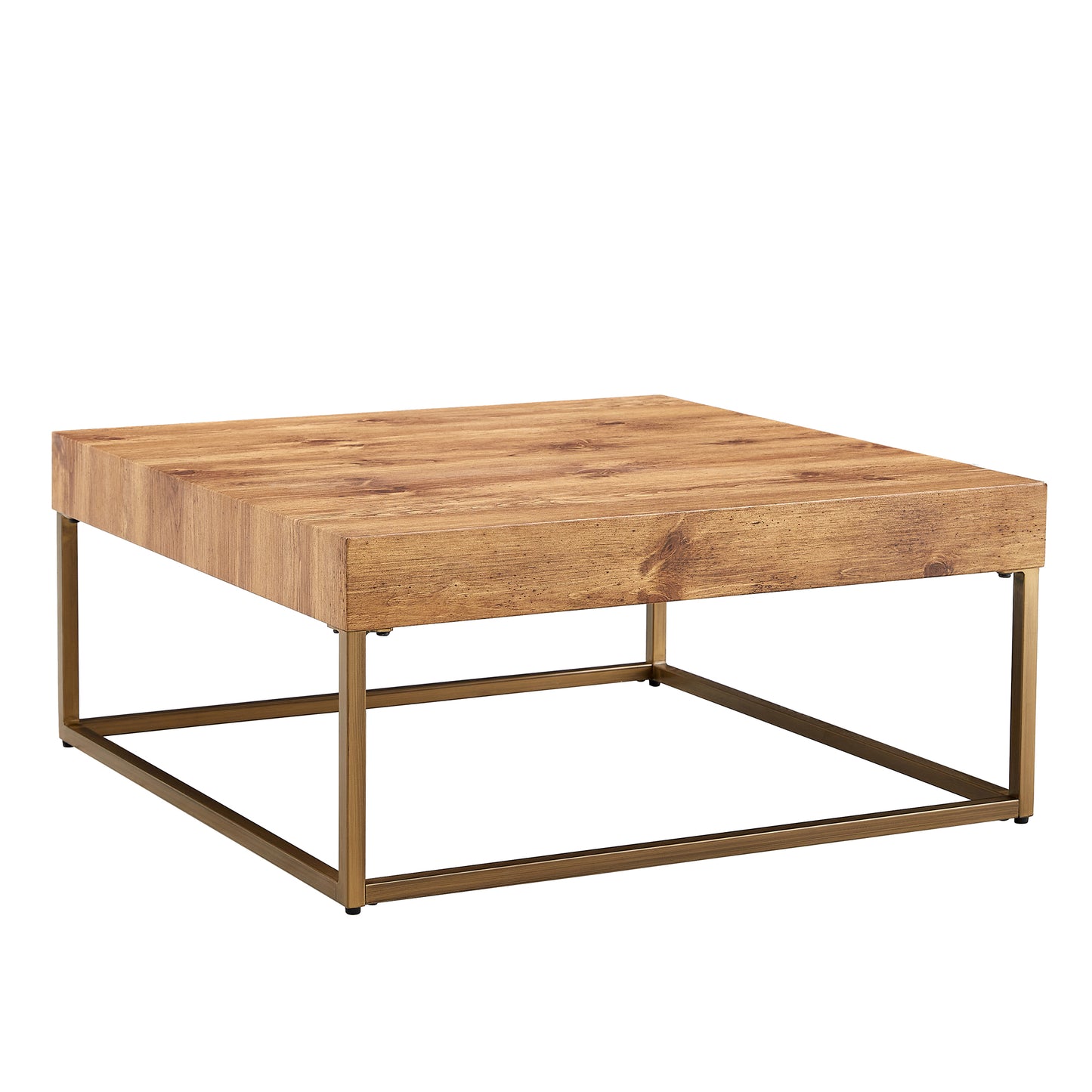 Modern rectangular coffee table, dining table. MDF desktop with metal legs. Suitable for restaurants and living rooms. The size :31.5"*31.5"*14.37"