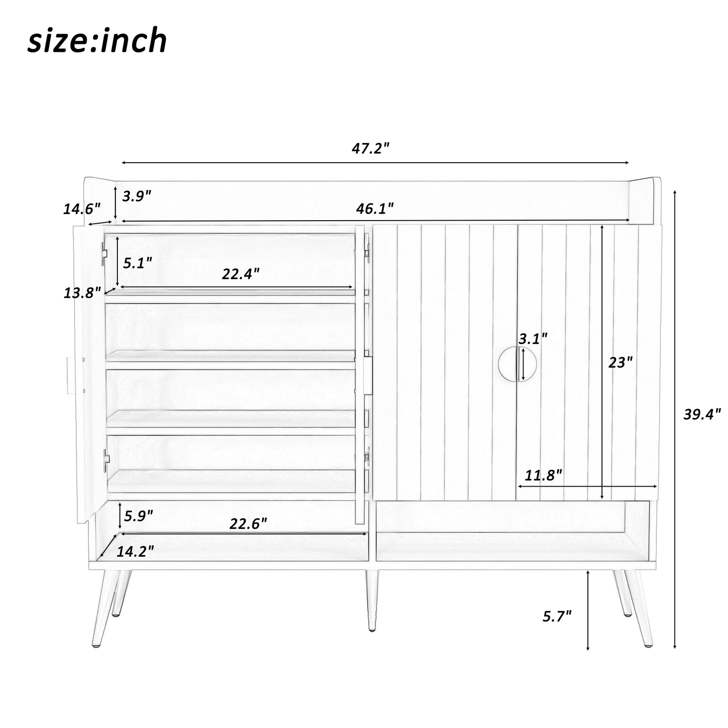 U-Can Shoe Cabinet with Doors, 11-Tier Shoe Storage Cabinet with Adjustable Shelves, Modern Wooden Shoes Shoe Storage Organizer for Entryway, Living Room, Hallway (PVC Surface)