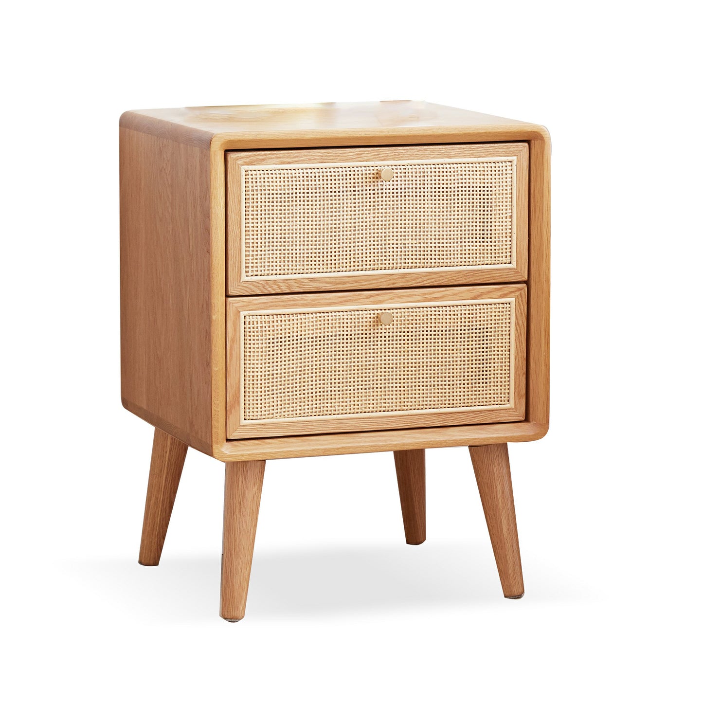 （最后1个）Pure Solid Wood Bedside Cabinet Modern Simple Nightstands North America Oak Bedside Cabinet Nordic Bedroom Solid Oak Storage Cabinet 0.4m