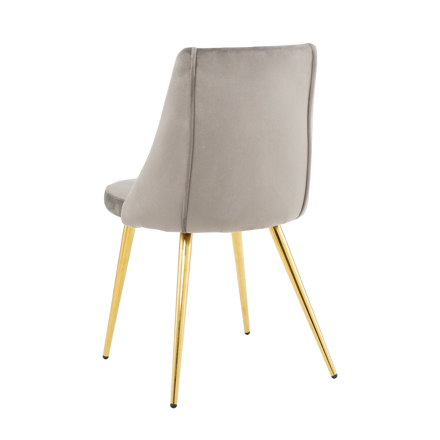 （最后2个库存）Modern simple light luxury dining grey chair home bedroom stool back dressing chair student desk chair gold metal legs(set of 4)