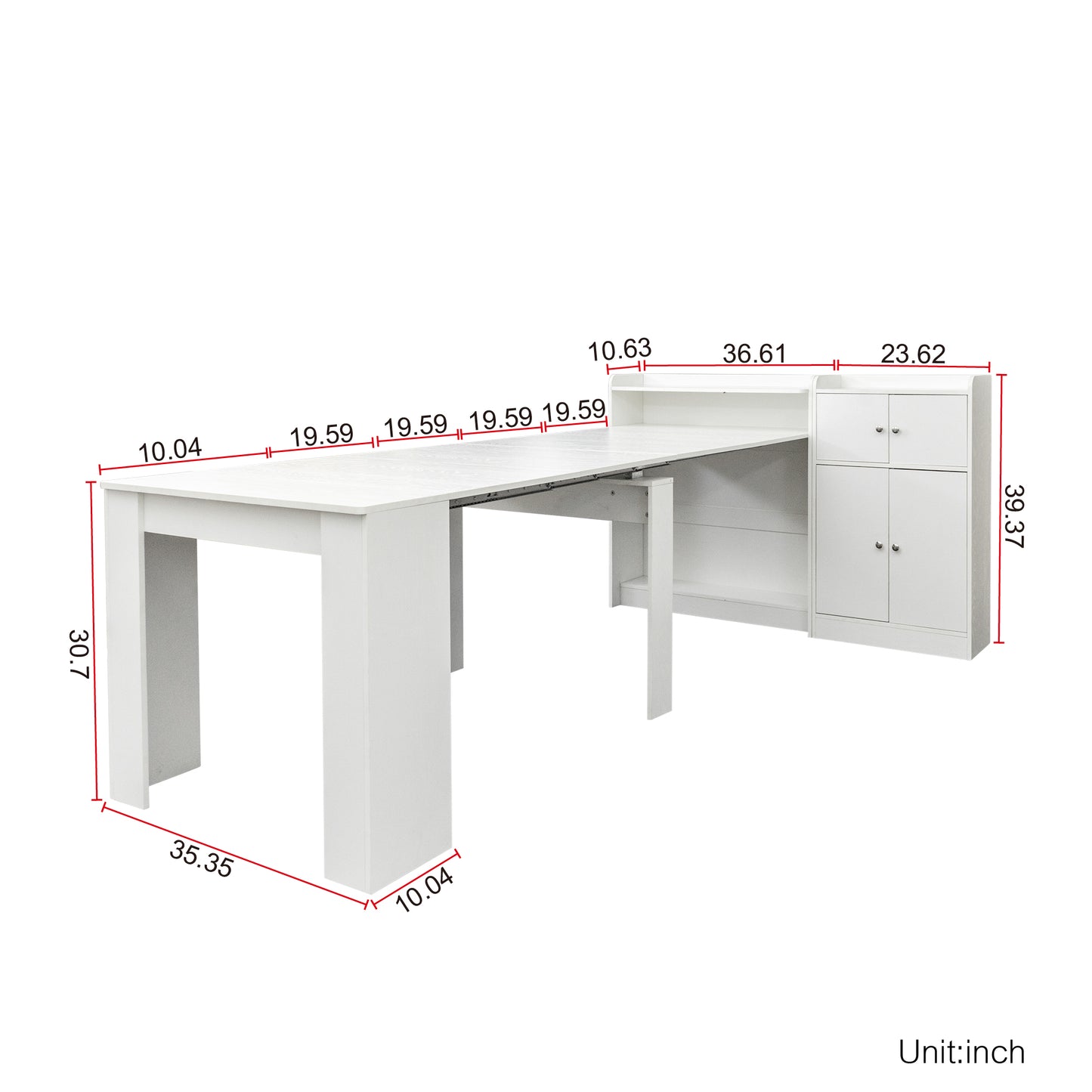 Modern Extendable Dining Table with Storage