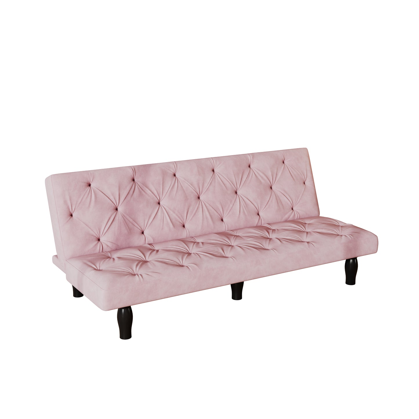 2534B Sofa converts into sofa bed 66" pink velvet sofa bed suitable for family living room, apartment, bedroom