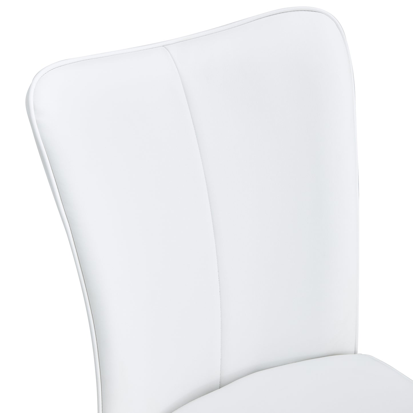 Modern minimalist dining chairs, office chairs. 4-piece set of white PU seats with silver metal legs. Suitable for restaurants, living rooms, and offices. C-008