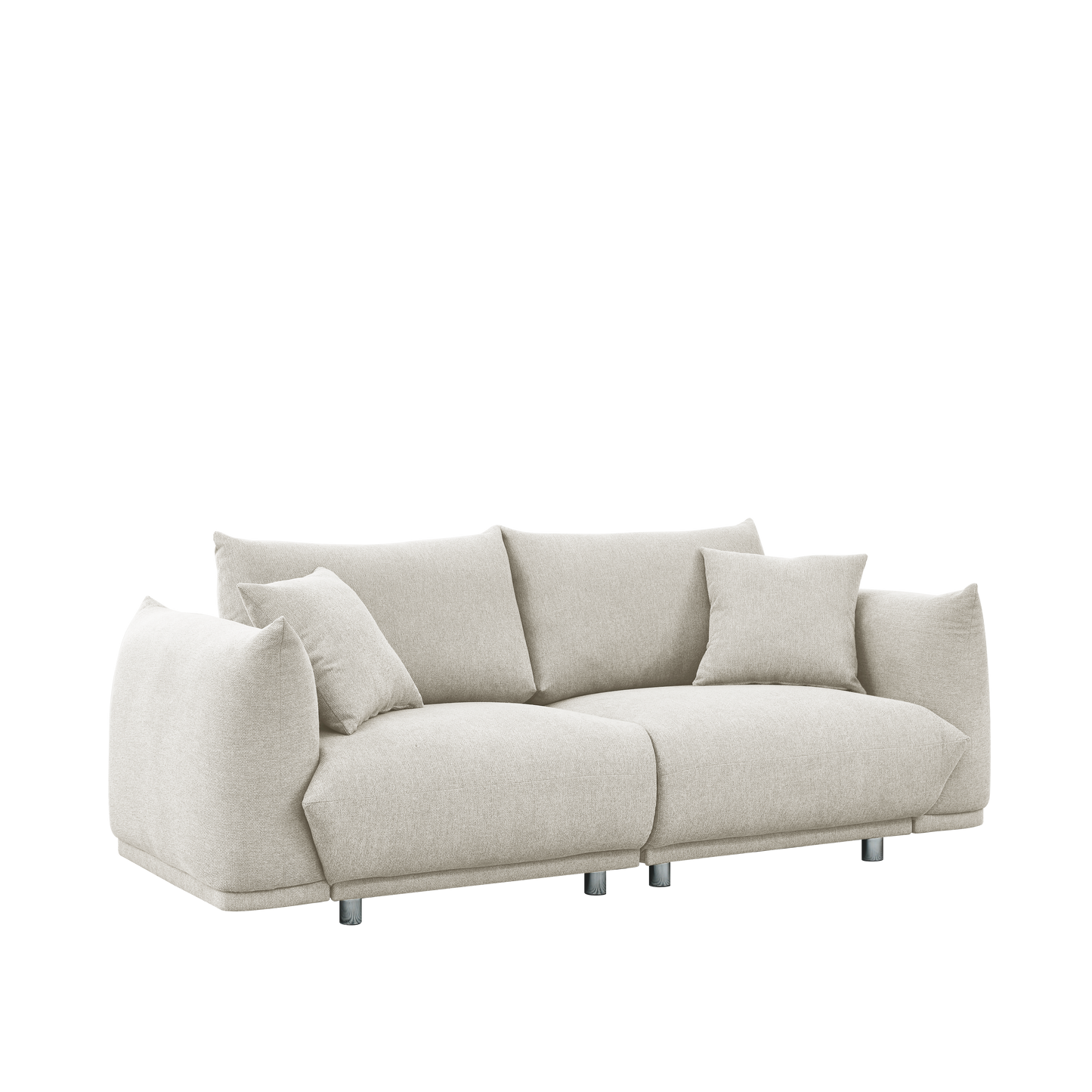 （缺货）78.8'' Modern Couch for Living Room Sofa,Solid Wood Frame and Stable Metal Legs, 2 Pillows, Sofa Furniture for Apartment