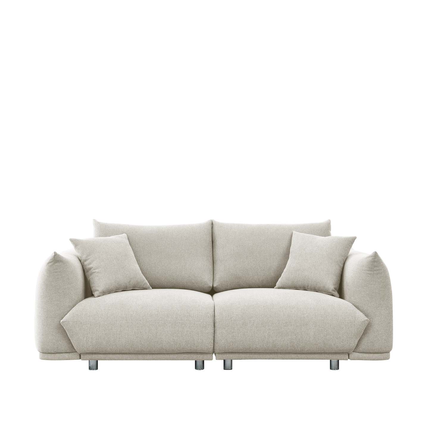 （缺货）78.8'' Modern Couch for Living Room Sofa,Solid Wood Frame and Stable Metal Legs, 2 Pillows, Sofa Furniture for Apartment