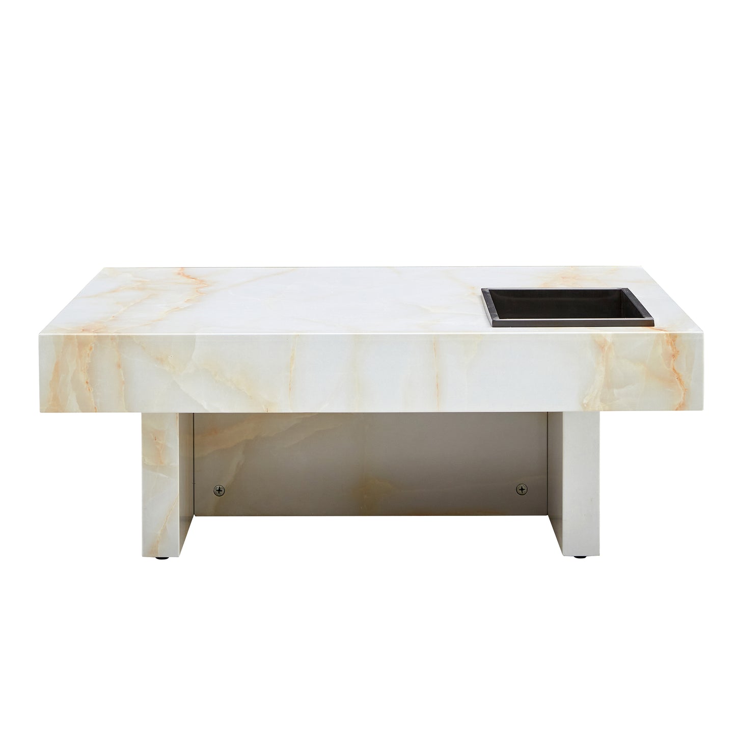 A modern and practical coffee table with imitation marble patterns, made of MDF material. The fusion of elegance and natural fashion 31.4"* 31.4"* 12 "