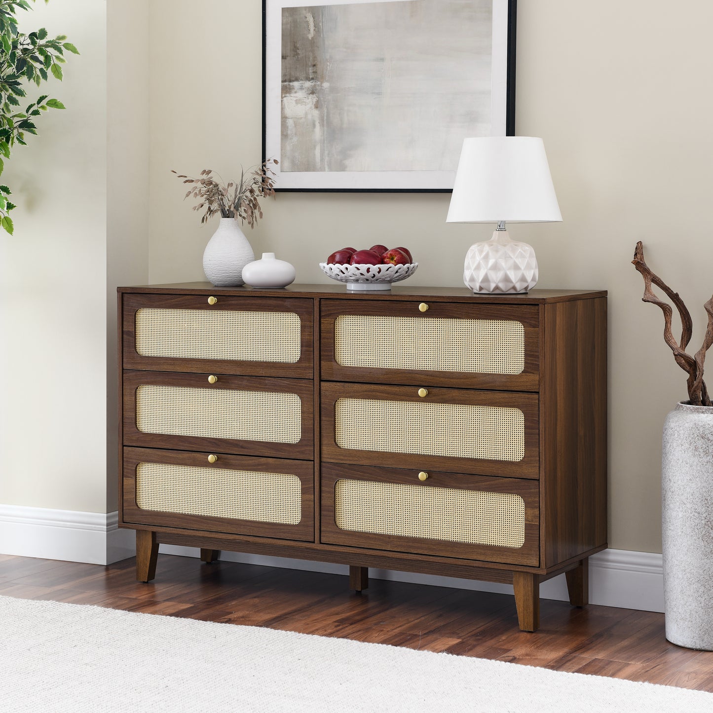 Drawer bedroom dresser, wooden antique dresser, TV cabinet bedroom living room corridor storage dresser, storage box drawer cabinet, six-drawer cabinet