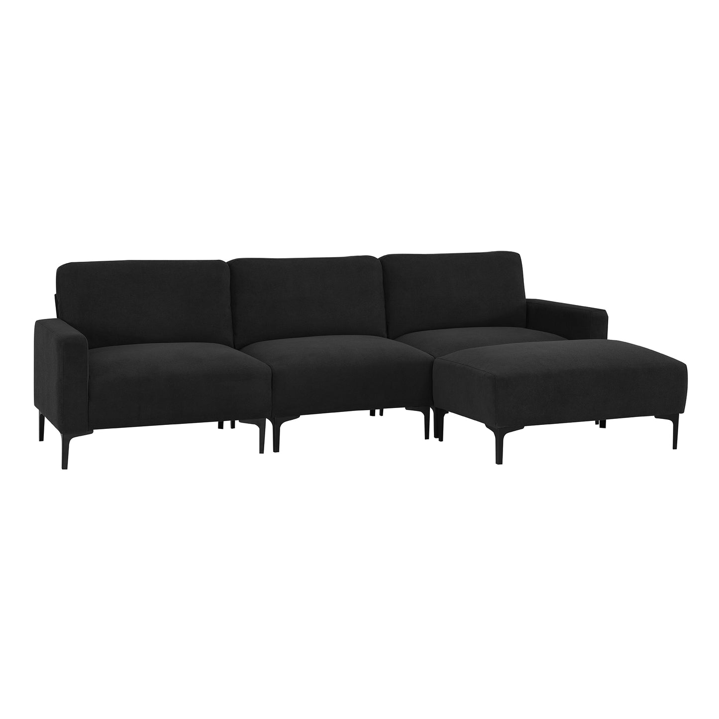 103.5*59" Modern L-shaped Sectional Sofa, 4-seat Velvet Fabric Couch Set with Convertible Ottoman,Freely Combinable Sofa for Living Room, Apartment, Office,Apartment