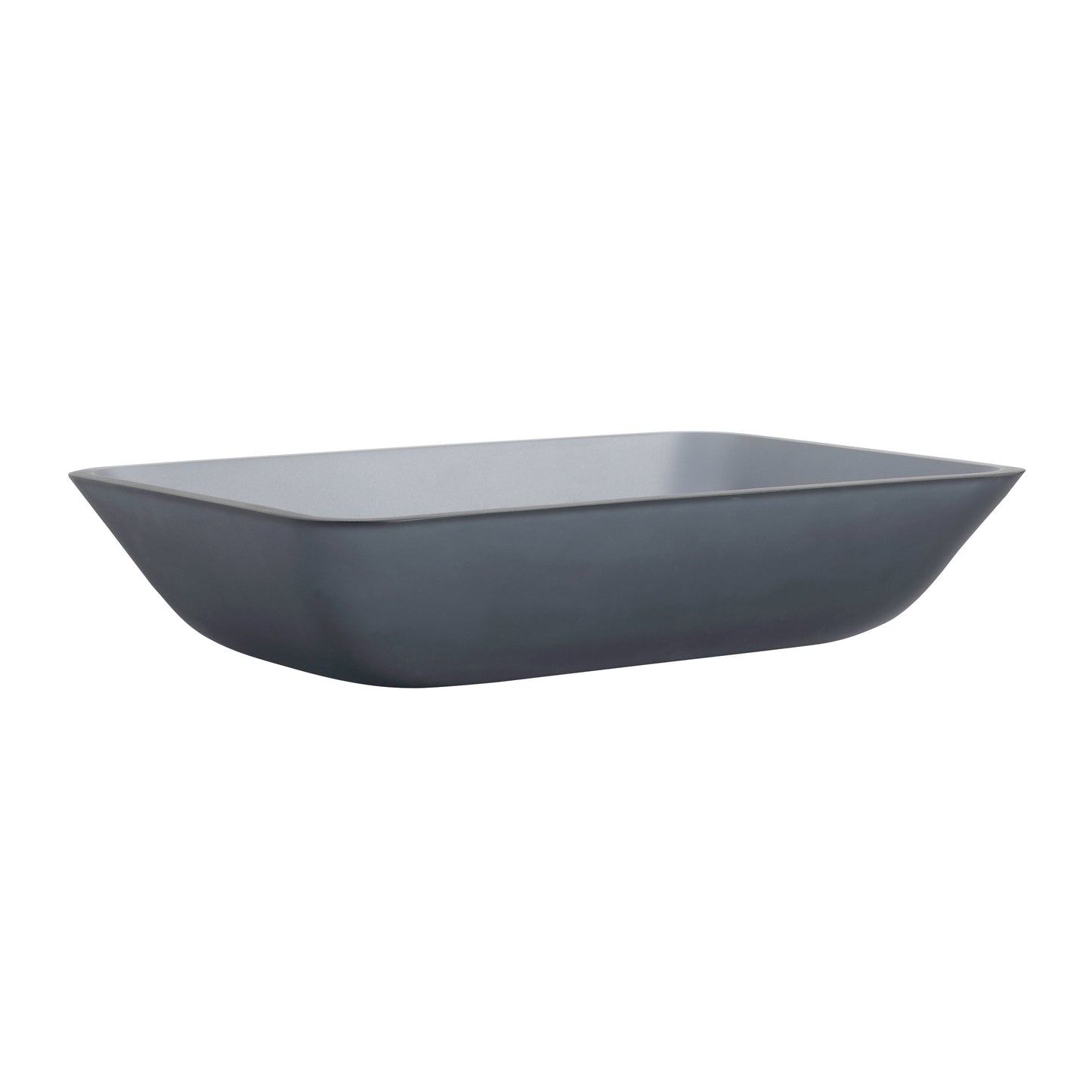 Tempered Glass Matte Bathroom Vessel Sink, Rectangle Bathroom Basin (Tempered Glass Matt Gray)