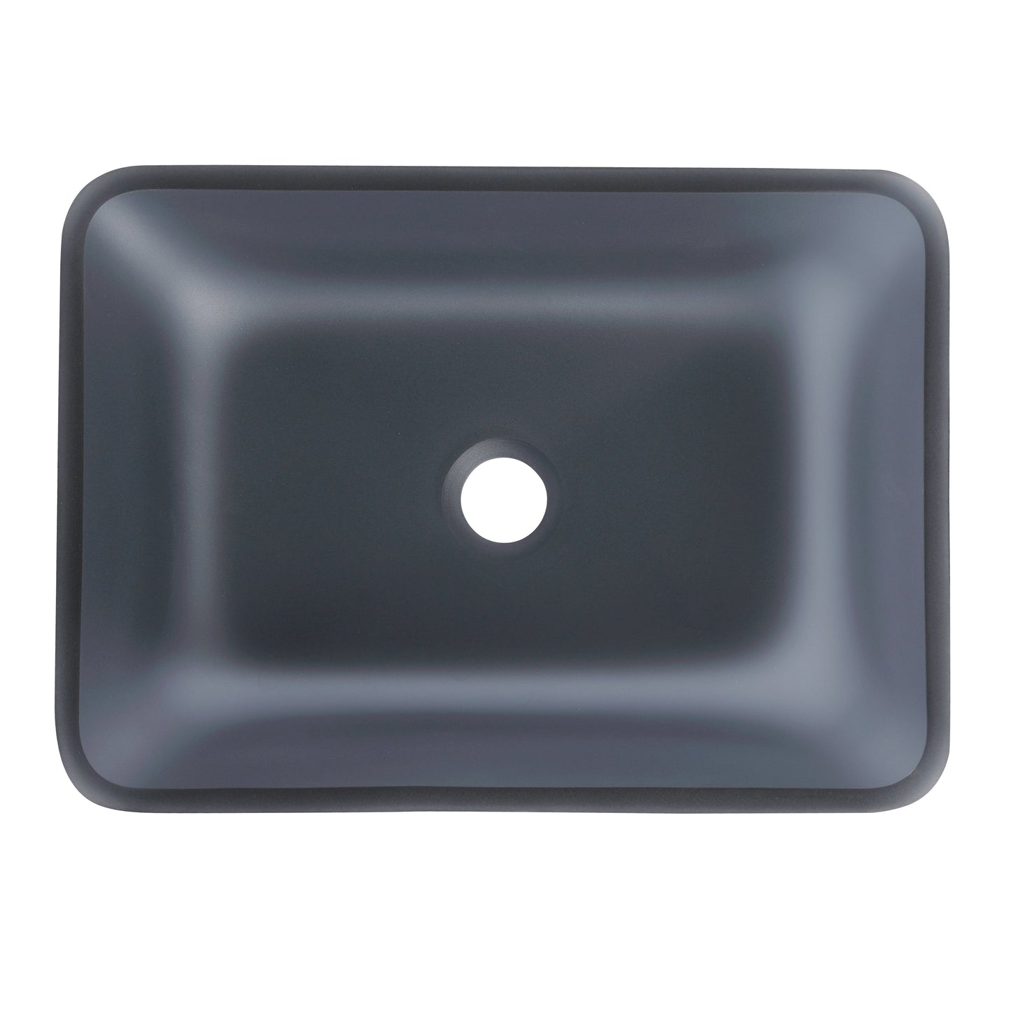 Tempered Glass Matte Bathroom Vessel Sink, Rectangle Bathroom Basin (Tempered Glass Matt Gray)