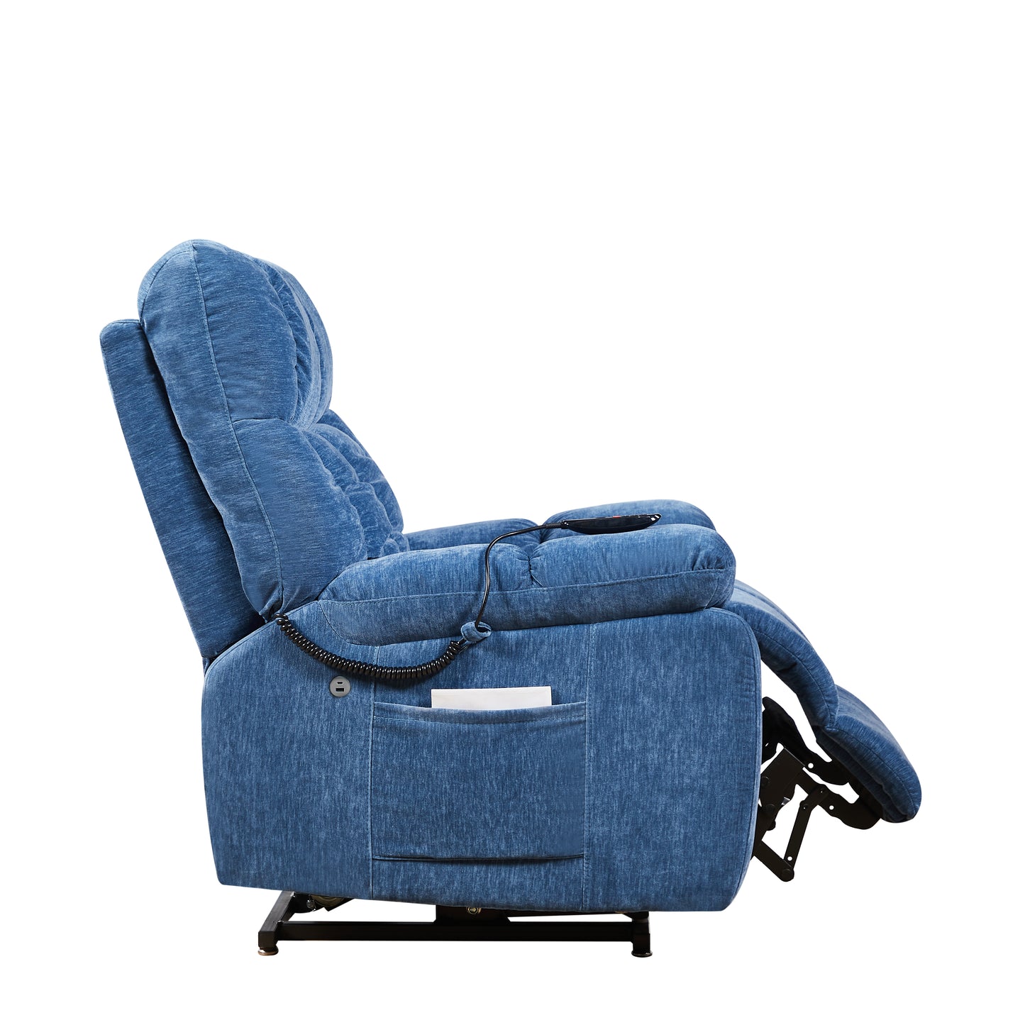 Liyasi Electric Power Lift Recliner Chair with Airbag Massage and Heating for Elderly, 3 Positions, 2 Side Pockets, USB Charge Ports, High-end Quality Cloth Power Reclining Chair