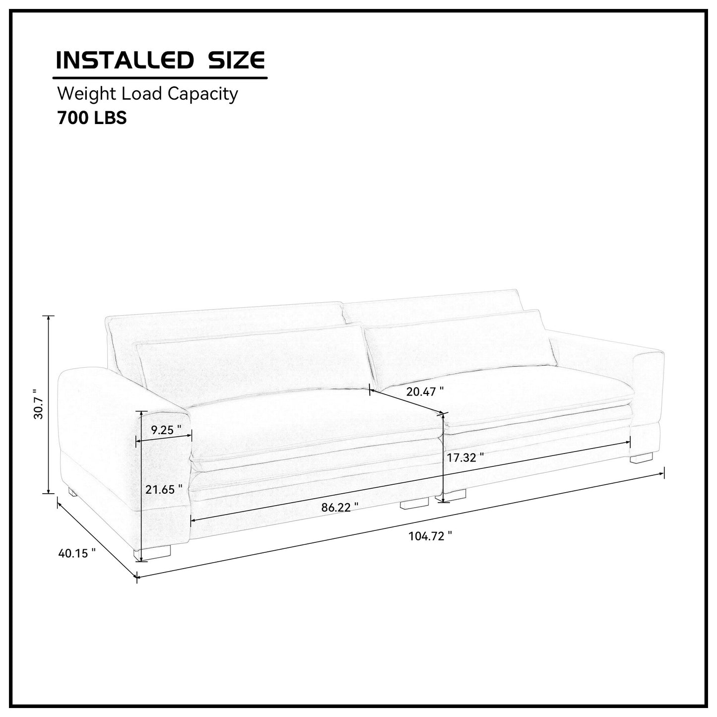 （预计10.3-10.10到货）Mid-Century Sofa Couch Modern Upholstered Couch for Livingroom,Bedroom, Apartment, Home Office Beige