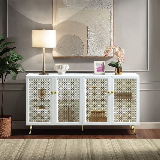 ACME Gaerwn Console Cabinet w/LED, White High Gloss Finish AC01939