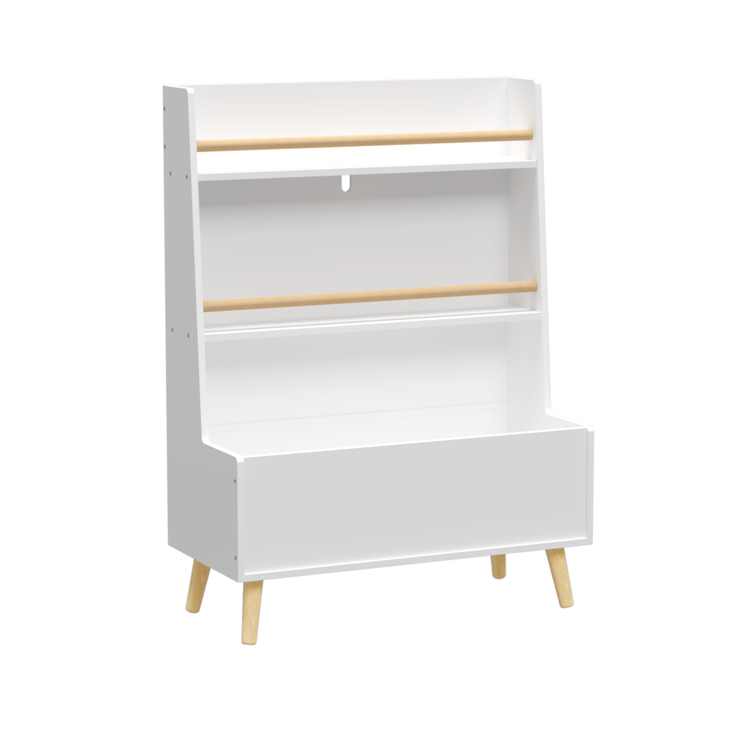 Kids Bookshelf, Book and Magazine Rack, Book Organizer, toy Storage Cabinet Organizer, White