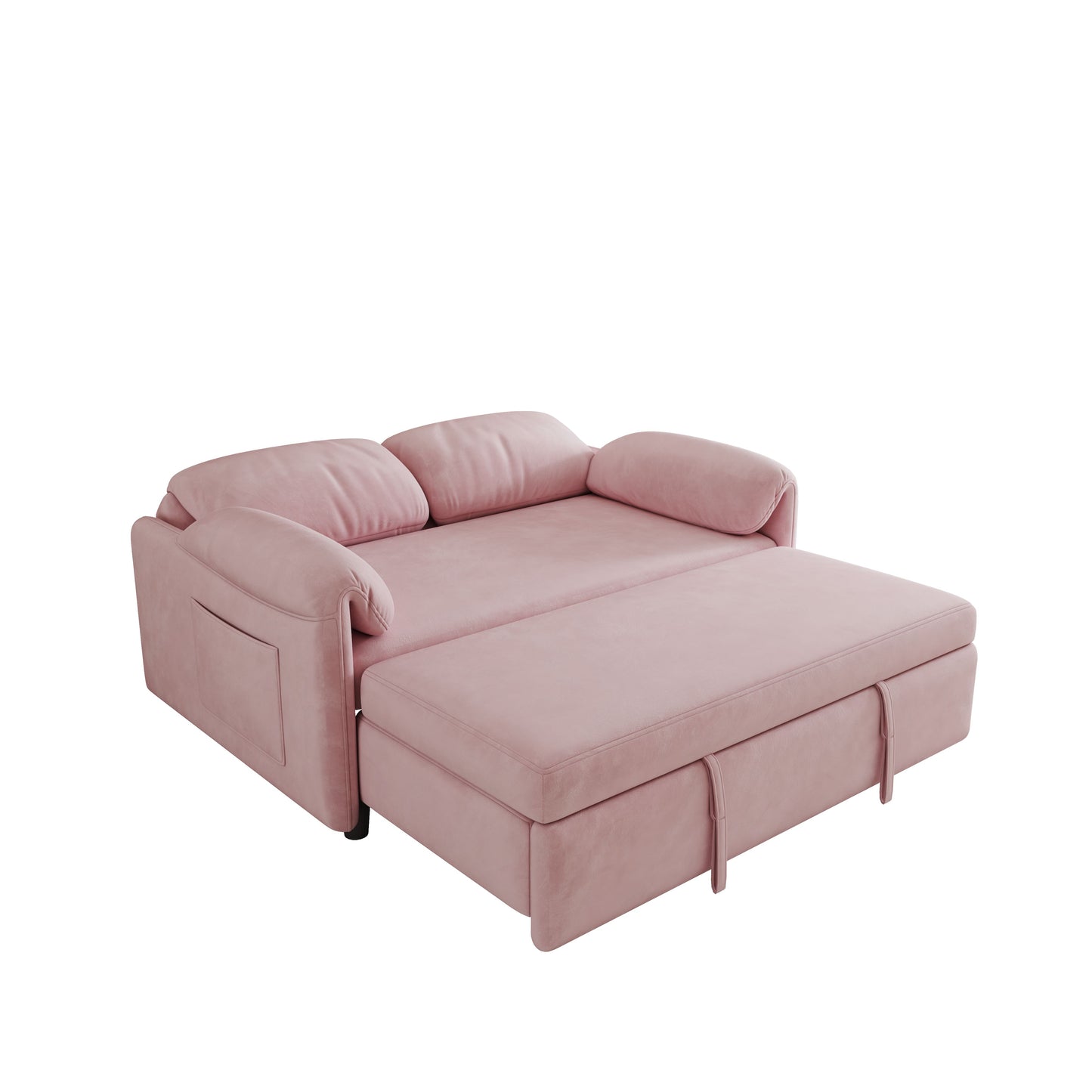 54-inch velvet pink sofa sofa bed Multi-purpose living room retractable bed