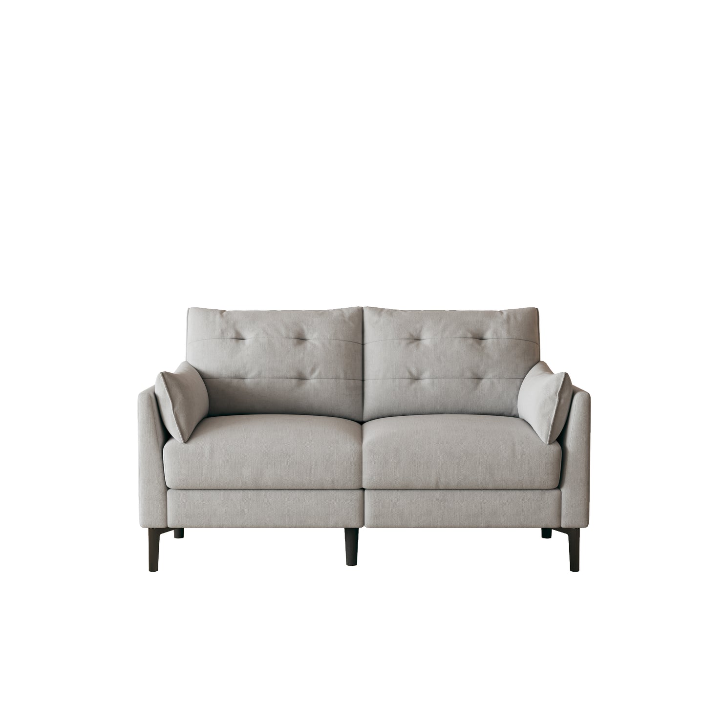 57.5 "cotton-linen light grey double sofa Metal feet Plastic feet Thick cushion with two armrests