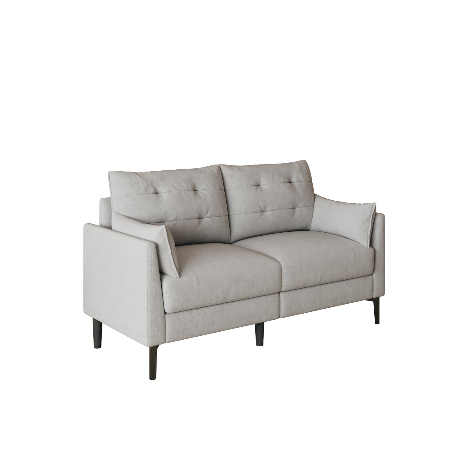 57.5 "cotton-linen light grey double sofa Metal feet Plastic feet Thick cushion with two armrests