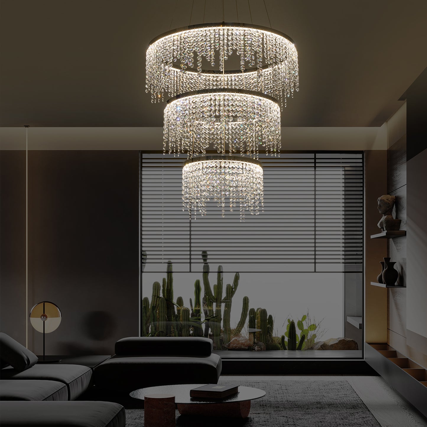 （缺货）Fancy hanging ceiling lamps luxury modern pendant light crystal chandelier