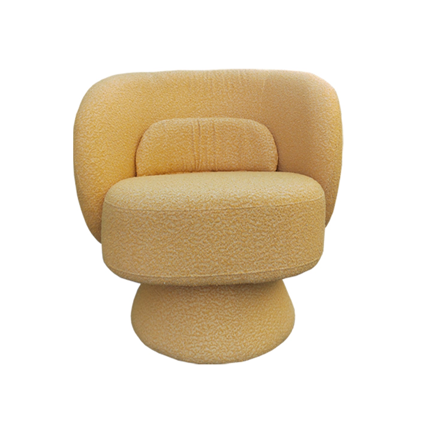 360 Degree Swivel Sherpa Accent Chair Modern Style Barrel Chair with Toss Pillows for home office, living room, bedroom, Yellow