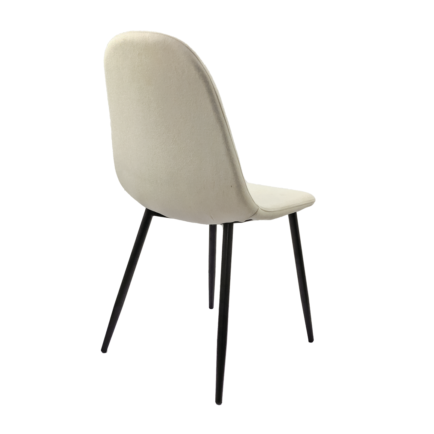 （9.13~9.20补货）Dining Chairs Set of 4, Modern Accent Chairs with Linen Fabric Upholstered Seat, Spoon Shape Kitchen Chair with Black Metal Legs Dining Side Chairs for Dining Room Kitchen (Beige)