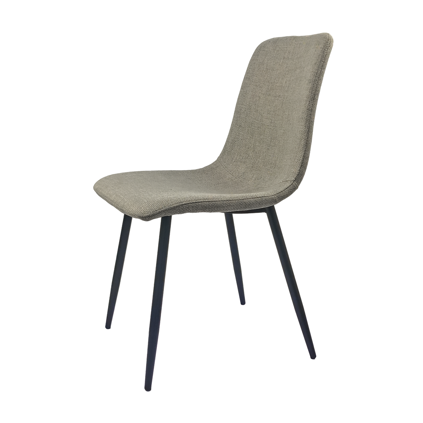 （最后1个库存）Dining Chairs Set of 4,Modern Kitchen Dining Room Chairs,Upholstered Dining Accent Chairs in linen Cushion Seat and Sturdy Black Metal Legs(Grey)