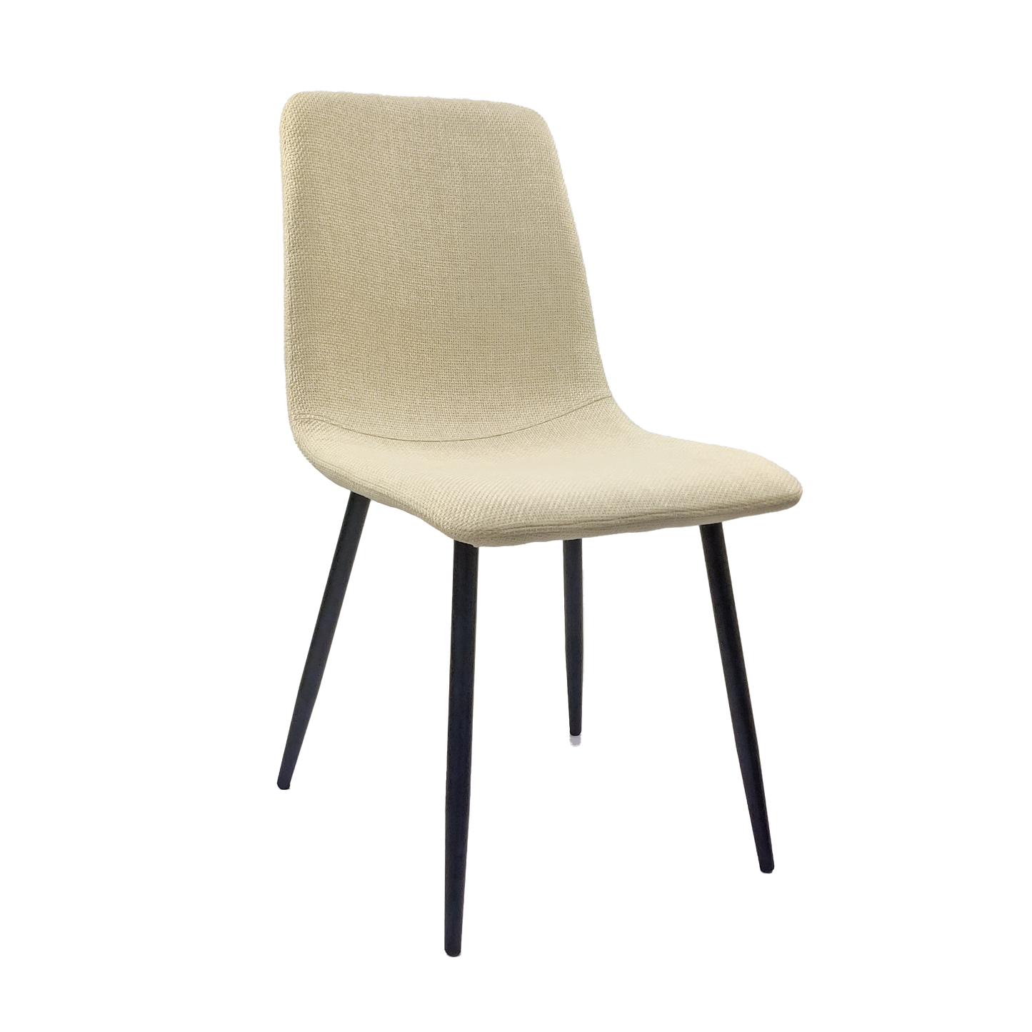 （预计10.3~10.10到货）Dining Chairs Set of 4,Modern Kitchen Dining Room Chairs,Upholstered Dining Accent Chairs in linen Cushion Seat and Sturdy Black Metal Legs .Fabric dining chairs (Beige)